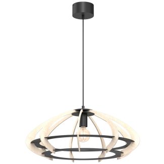 LUMINEX 9989 żyrandol Orebo black/light wood 1xE27