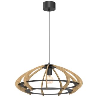 LUMINEX 9993 żyrandol Orebo black/wood 1xE27