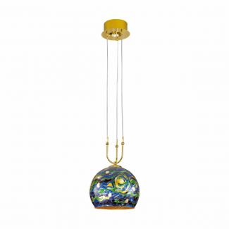 KOLARZ 0392.31+1L.3.AQ.BG LUNA lampa wisząca złoto 24K