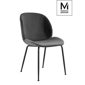 Modesto Design PM101TB.GREY.VELVET MODESTO krzesło SCOOP szare - welur, metal