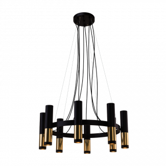 AMPLEX 8372 KAVOS LAMPA WISZĄCA 8 PŁ. (black/gloss brass)