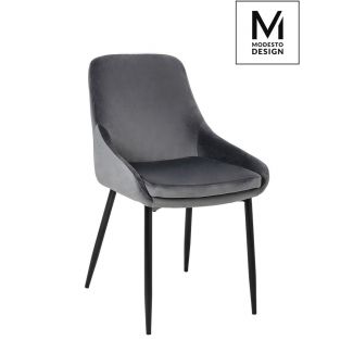 Modesto Design J-03.GREY MODESTO krzesło CLOVER ciemny szary - welur, metal