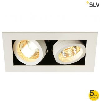 SLV 115521 KADUX 2 GU10 lampa typu downlight, kwadrat, biała matowa, maks. 2x50W
