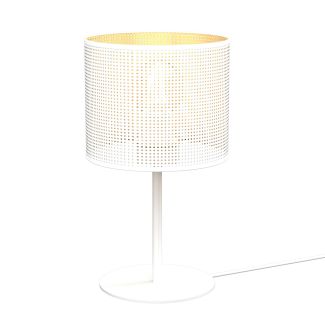 LUMINEX 5270 oprawa przenośna Loft shade lampa stołowa biały złoty