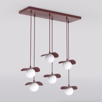 EMIBIG 1761/6 FLORA 6 BURGUNDY OPAL Lampa wisząca