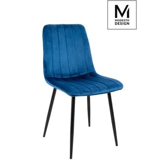 MODESTO DESIGN J-07.BLUE MODESTO krzesło LARA ciemny niebieski - welur, metal
