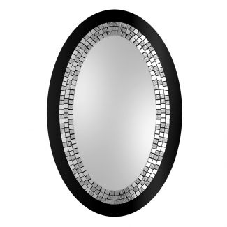 GieraDesign GLO/B/L/80x120 Lustro Glamour Owal LED czarne o wymiarach 80 x 120 cm