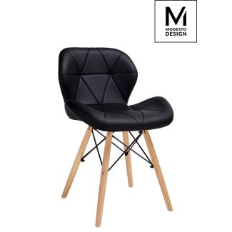 Modesto Design LC002.BLACK MODESTO krzesło KLIPP czarne - ekoskóra, podstawa bukowa