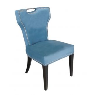 Marcello Vanetti Krzesło nowoczesne tapicerowane niebieski welur z uchwytem Vittdria 58/65/95 cm AH-DC0255-01MV Blue-sh