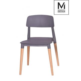 Modesto Design C1015.GREY MODESTO krzesło ECCO szare - polipropylen, podstawa bukowa