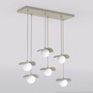 EMIBIG 1760/6 FLORA 6 MOKKA OPAL Lampa wisząca