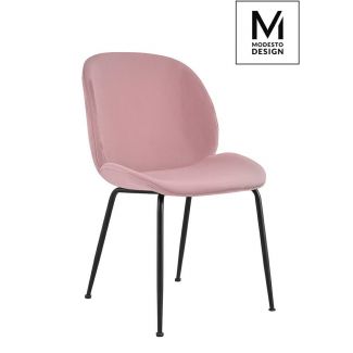 Modesto Design PM101TB.LIGHT.PINK MODESTO krzesło SCOOP pudrowy róż - welur, metal