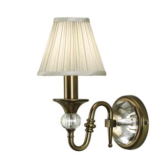 INTERIORS 1900 63598 Polina antique brass single wall & beige shade 40W Indoor