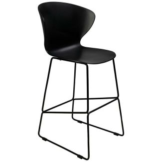 KING HOME 318-CPP10B Krzesło barowe ALI czarny - polipropylen, metal