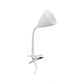 PAULMANN PL95431 Lampa z klipsem Vitis E14 Biały elastyczne ramię przeŁącznik na przewodzie kabel 1,50m