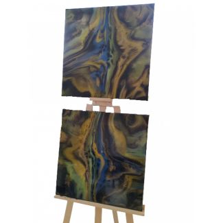 Artehome ObrAbsŻyw1-2-3 Obraz ręcznie malowany na płótnie żywica abstrakcja - Złota droga