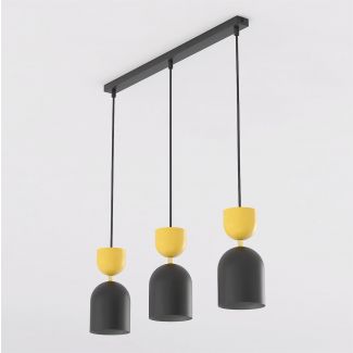 EMIBIG 1739/3 GAUDI 3 BLACK ORANGE Lampa wisząca