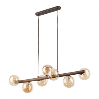 TK-LIGHTING 11096 ESTERA WOOD ORZECH BURSZTYN LAMPA WISZĄCA 7XG9