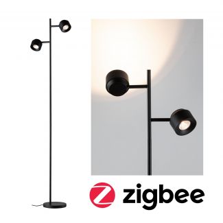 Paulmann 79780 Lampa podłogowa LED Smart Home Zigbee Puric Pane 2700K 2x300lm 2x3W czarna