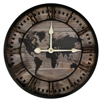 EUROFIRANY 387983 Dekoracyjny zegar ścienny  czarny