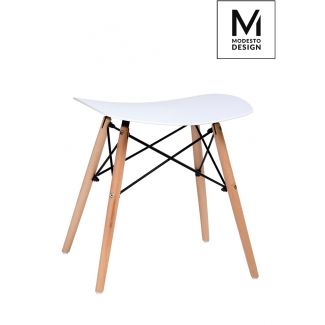 Modesto Design M002.WHITE MODESTO stołek BORD biały - polipropylen, podstawa bukowa