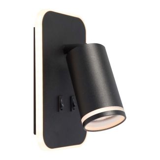 MILAGRO ML2081 Oprawa Pipe Ring Kinkiet Czarny 1xGU10 + LED 6W