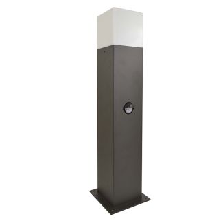 POLUX 307330 Lampa ogrodowa aluminiowa NEW YORK GLA505QS144GFSM 1xE27 średnia 44cm z czujnikiem