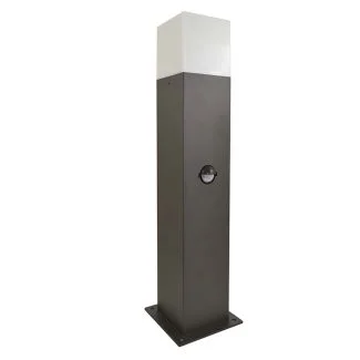 POLUX 307330 Lampa ogrodowa aluminiowa NEW YORK GLA505QS144GFSM 1xE27 średnia 44cm z czujnikiem