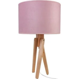 HELLUX 4210422 Lampa stołowa naturalna TRIVET pudrowy róż