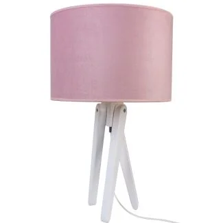 HELLUX 4210322 Lampa stołowa biały TRIVET pudrowy róż