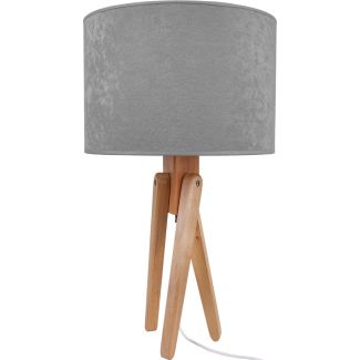 HELLUX 4210412 Lampa stołowa naturalny TRIVET szary