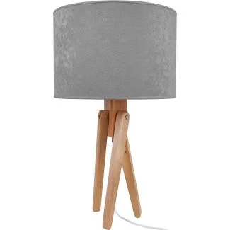 HELLUX 4210412 Lampa stołowa naturalny TRIVET szary