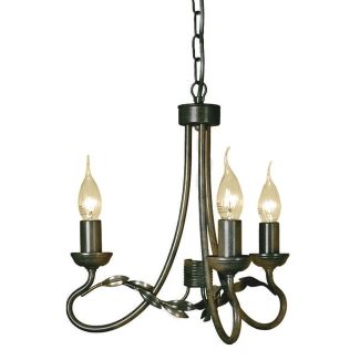 ELSTEAD OLIVIA OV3 BLK/GOLD 3Lt Chandelier/Semi-Flush
