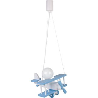 HELLUX 1041029 Lampa wisząca Samolot mały błękitno-biały