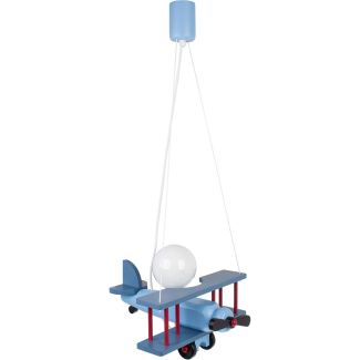 HELLUX 1041027 Lampa wisząca Samolot mały niebiesko-czarny-czerwony