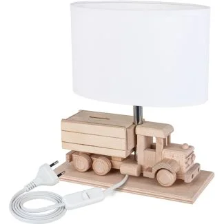 HELLUX 4112409 Lampa stołowa Ciężarówka - Skarbonka - biała