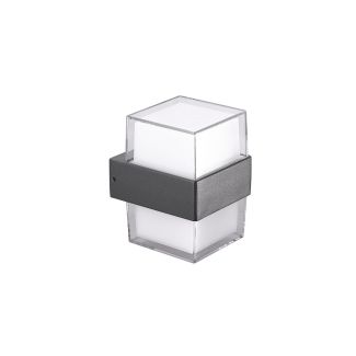 AZZARDO AZ4507 LARS SQUARE WALL 4000K DGR TECHNICAL WALL DARK GREY / CLEAR / MILK