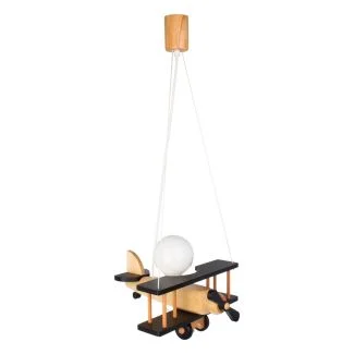 HELLUX 1041019 Lampa wisząca Samolot mały czarno-naturalny