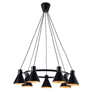 CANDELLUX 37-71170 MORE LAMPA WISZĄCA 7X40W E27 CZARNY MATOWY