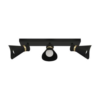 IDEUS 04223 LORETA SPT E14 3L BLACK/GOLDEN Oprawa ścienno-sufitowa
