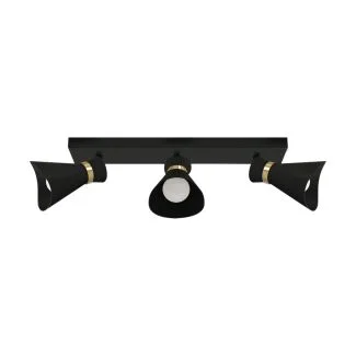 IDEUS 04223 LORETA SPT E14 3L BLACK/GOLDEN Oprawa ścienno-sufitowa
