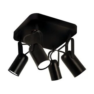 IDEUS 04396  LOFTA GU10 4D BLACK Oprawa ścienno-sufitowa