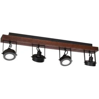 LUMINEX 1230 plafon Viva czarny listwa drewno 4