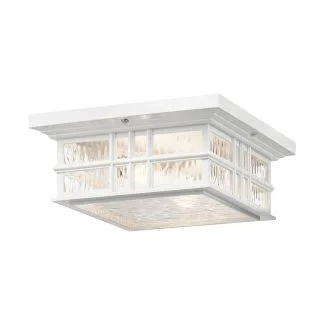 ELSTEAD Beacon Square KL-BEACON-SQUARE-F-WHT 2 Light Flush Mount