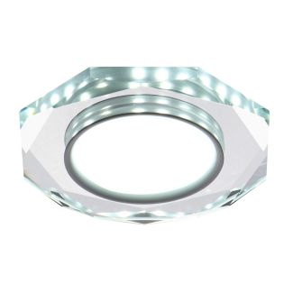 CANDELLUX 2263922 SSP-24 CH/TR+WH 8W LED 230V RING LED BIAŁY oczko sufitowe lampa sufitow OŚMIOKĄTNA SZKŁO TRANSPARENTNE