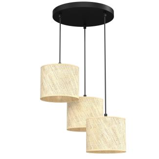LUMINEX 5282 oprawa sufitowa Rattan żyrandol czarny ecru
