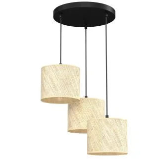 LUMINEX 5282 oprawa sufitowa Rattan żyrandol czarny ecru