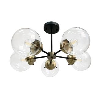 CANDELLUX 35-01306 LENS LAMPA SUFITOWA CZARNY+PATYNOWY 5X40W E14 KLOSZ BEZBARWNY