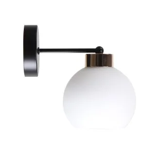 CANDELLUX 21-21052 AMANDA LAMPA KINKIET CZARNY+ZŁOTY 1X40 E27 KLOSZ BIAŁY