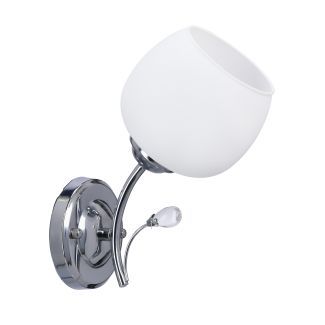 CANDELLUX 21-09425 ESTAR LAMPA KINKIET CHROMOWY 1X40W E27 KLOSZ BIAŁY